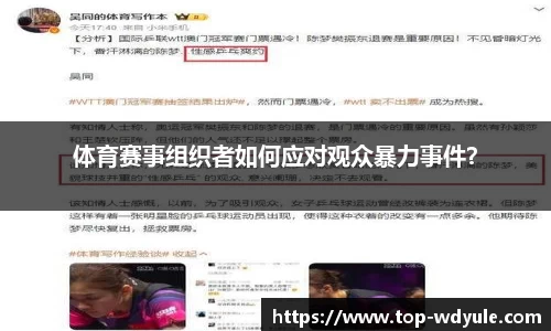 体育赛事组织者如何应对观众暴力事件？